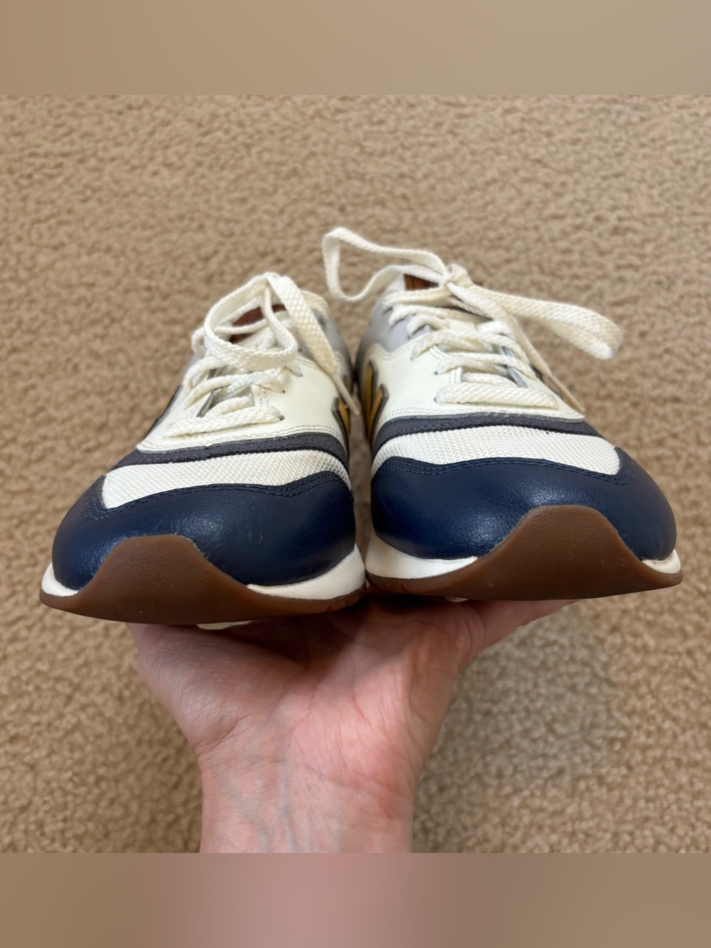 New Balance Women's 997h Navy and Tan Retro Sneakers Size 10 - Picture 4 of 8